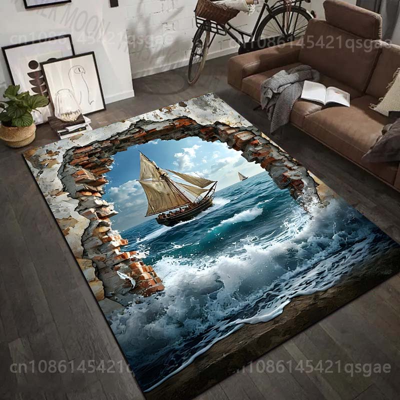 Commercial Wall Printing - سجادة مطبوعة على شكل سفينة شراعية