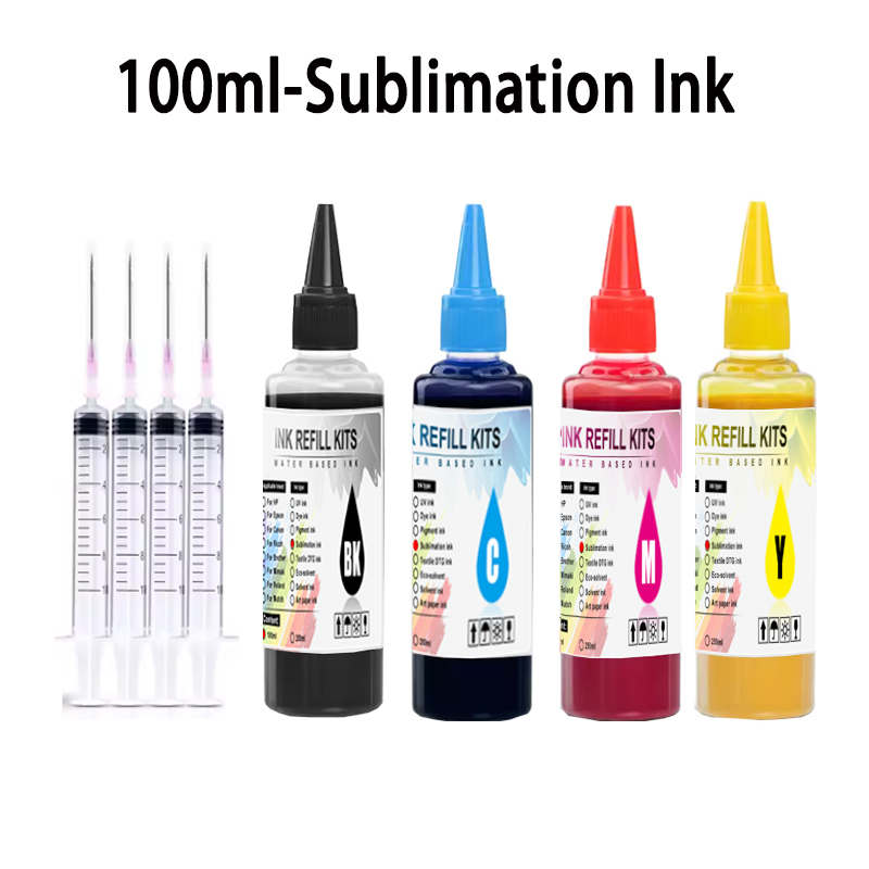 Sublimation Ink 100Ml - حبر سبليميشن 100 مل، 4 ألوان/مجموعة