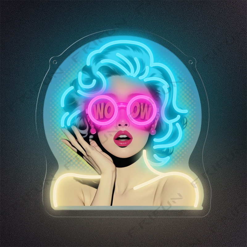 لافتة نيون WOW Curl Girl مطبوع - مراجعة Commercial Wall Printing وسعره