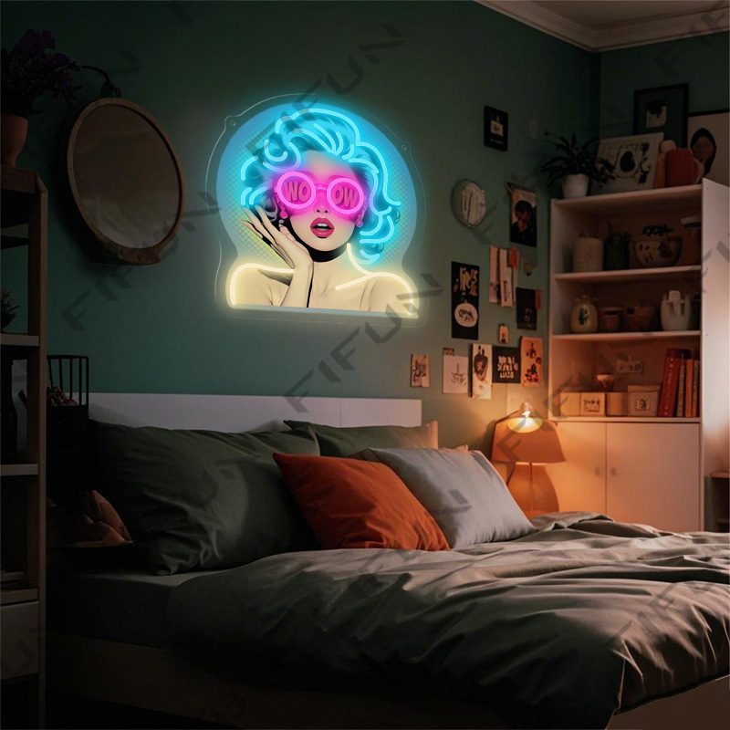 لافتة نيون WOW Curl Girl مطبوع - مراجعة Commercial Wall Printing وسعره